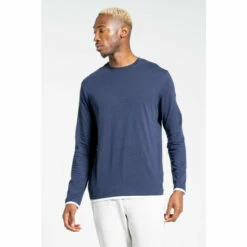 Craghoppers Cotton-Blend &apos;NosiBotanical Coulter&apos; Long Sleeve T-Shirt For Male