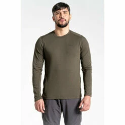 Craghoppers Cotton-Blend &apos;NosiLife Talen&apos; Long Sleeve T-Shirt For Male